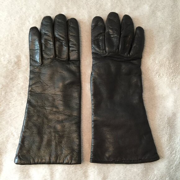 Dark Brown leather gloves sz 6 3/4 - Picture 1 of 8